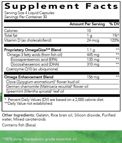 young living omega 3 ingredients.